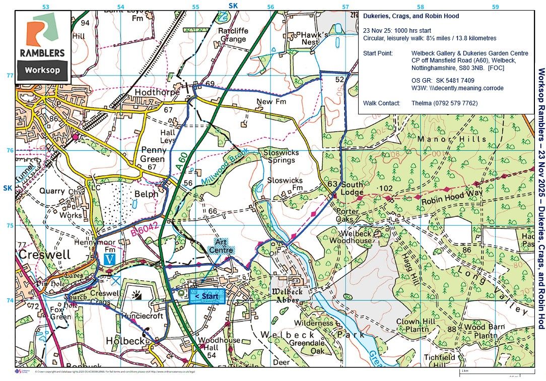 OS  Map of the route